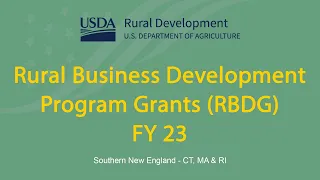 USDA Rural Development Webinar - Rural Business Development Grants RBDG FY23