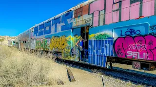 Forgotten Train Cars Abandoned in the Desert