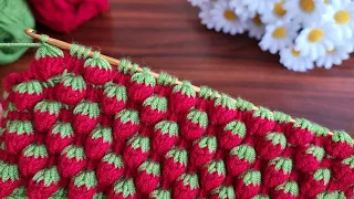 Wow! Amazing🍓Super Easy 3D how to make eye catching tunisian crochet Everyone who saw it loved it