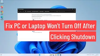 Fix PC or Laptop Won't Turn Off After Clicking Shutdown