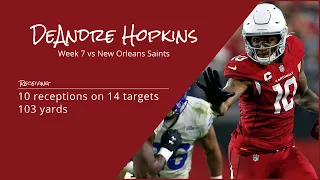 DeAndre Hopkins WR Arizona Cardinals | Every target and catch | 2022 | Week 7 vs New Orleans Saints