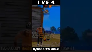 Unbelievable Clutch 1 vs 4 😱💥 || FREE FIRE MAX || #freefire #shorts