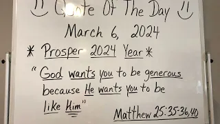 Quote of the Day by Brother Hunt March 6, 2024.