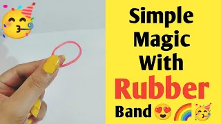 Simple Rubber band Magic trick😯🤔😍🥰🥳 #shorts #youtubeshortsvideo #viralvideo #ytshorts #magic
