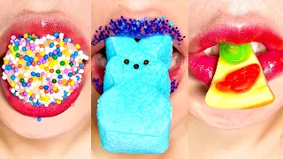 asmr ￼PEEPS MARSHMALLOW JELLY GUMMI PUDDING REMON WATER CANDY eating sounds EMOJI MUKBANG 먹방