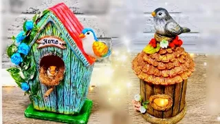 ВЕСЕННИЕ КОМПОЗИЦИИ своими руками. СКВОРЕЧНИК с ПТИЧКАМИ. BIRDHOUSE. BIRDS. SPRING. DIY.