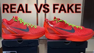 Would you wear fake Kobe 6 reverse grinch? (REAL VS FAKE)