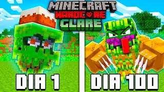 Eu sobrevivi 100 dias como um GLARE no Minecraft Ultra Hardcore