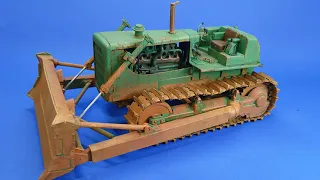 Final Assembly and Weathering AMT 1/25 Military Bulldozer Model Kit