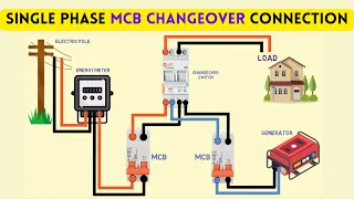 single phase mcb changeover connection || changeover switch single phase