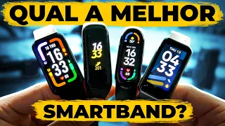 Qual a melhor SMARTBAND BARATA? Mi Band 6 x Redmi SmartBand Pro x Realme Band 2 vs Galaxy Fit 2!