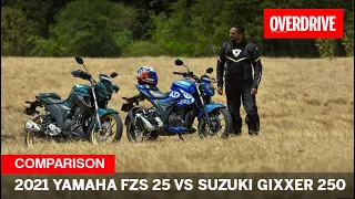 2021 Yamaha FZS 25 vs Suzuki Gixxer 250 - Jap power commuters for the masses | OVERDRIVE