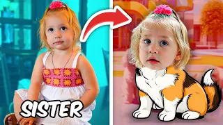 I turned my sister into a puppy!! (Living with siblings)