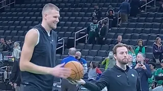 Kristaps Porzingis Celtics Pregame Routine HIGHLIGHTS