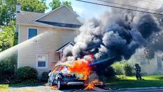 FULLY INVOLVED CAR FIRE Point Pleasant Boro New Jersey 8/25/22