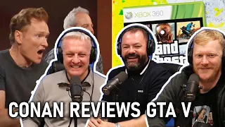 Conan O'Brien Reviews Grand Theft Auto V REACTION | OFFICE BLOKES REACT!!