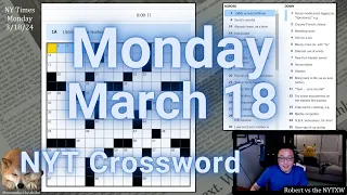 No revealer necessary! [0:16/2:16]  ||  Monday 3/18/24 New York Times Crossword