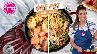 One Pot Lachsnudeln mit Spinat / Sallys Welt