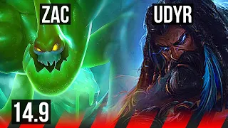 ZAC vs UDYR (TOP) | 5/0/4, 2500+ games | KR Grandmaster | 14.9