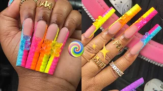 RAINBOW GUMMY BEAR 3D CROCODILE NAILS 🌈 🍭✨+ Q&A ✨