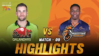 Match 9 I Qalandars vs Maratha Arabians I Day 3 I Aldar Properties Abu Dhabi T10 I Season 3