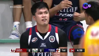 Letran's Sangalang receives disqualifying foul after throwing ball to Mapua's Bonifacio #shorts