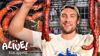 Brad & His Dad Make Venison Andouille Sausage | It's Alive | Bon Appétit