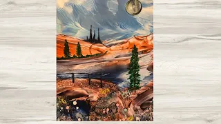 How To Paint A Fantasy Landscape/ Encaustic Art/ For Beginners