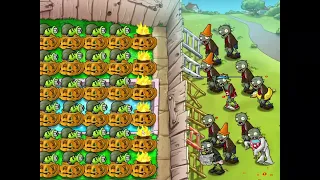 pvz hack cheat 48 gattling repeaters and 6 torchwood covered in pumpkins #pvz