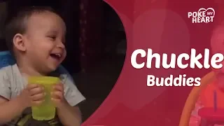 Twin Toddlers Can't Stop Laughing While Drinking Juice