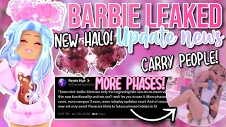 BARBIE LEAKED MORE UPDATE NEWS! MORE PHASES, BADGES, CARRY PEOPLE, AND MORE | Roblox Royale High