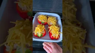 LOW CARB Tuna Melt Stuffed Peppers!