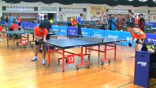 乒乓业余高手碰上专业选手也是被虐菜的份，温方廷vs朱毅
