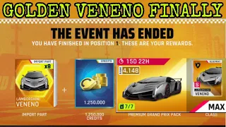 Asphalt 9 | Lamborghini Veneno Epic Prix Rewards | Golden Veneno | 8 Epics