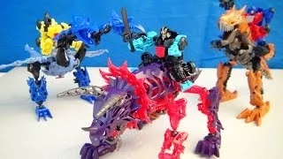 TRANSFORMERS 4 DINOBOT SLUG AND DRIFT CONSTRUCTBOTS AGE OF EXTINCTION VIDEO TOY REVIEW