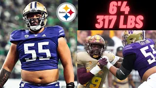 Pittsburgh Steelers STOLE a 6'4 317lbs Athletic FREAK of a OT Troy Fautanu! (2024 NFL Draft News)