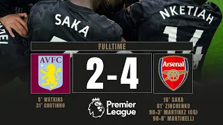Aston Villa 2 vs 4 Arsenal extended highlights | massive comeback