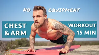 15 MIN CHEST & ARM WORKOUT | No Equipment | Lennard Wickel | STAY HOME