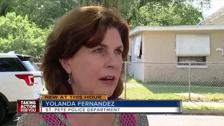 Woman's body found inside shed behind home in St. Pete, homicide detectives investigating