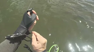 Рыбалка с рогаткой. Сазаневич режет пальцы.  (Fishing with a slingshot)