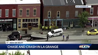 Crash following a car chase in La Grange