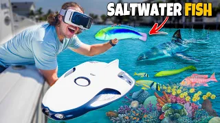 Using An UNDERWATER DRONE To Catch SALTWATER AQUARIUM FISH!!