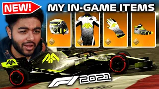 I'M IN THE F1 2021 GAME! MY NEW AARAVA ITEMS ARE OUT NOW! - Livery & Helmet! Podium Pass Series 4