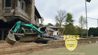 Excavator recovery in a backyard jobsite