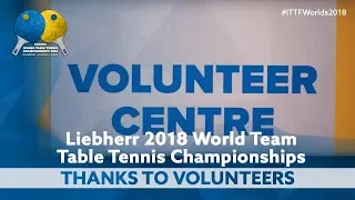 2018 World Team Championships I Thanks to the Volunteers