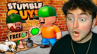 I Gave FREE EMOTES To Homeless in Stumble Guys!