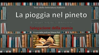 La pioggia nel pineto Spiegazione del testo di Gabriele D’Annunzio Testi della letteratura italiana