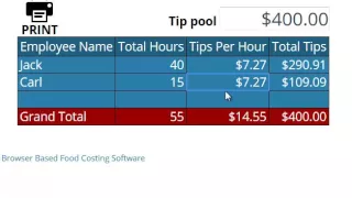 free restaurant tip pool calculator