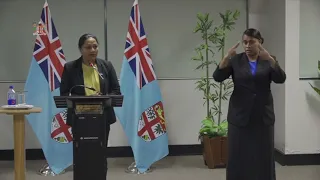 Fijian Minister for Industry and Trade briefs media on COVID-19