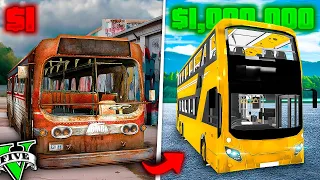 AUTOBUS de 1$ vs AUTOBUS MILLONARIO en GTA 5 !! 🚌💰